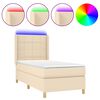 vidaXL Box spring postel s matrac&iacute; a LED kr&eacute;mov&aacute; 90x190 cm textil