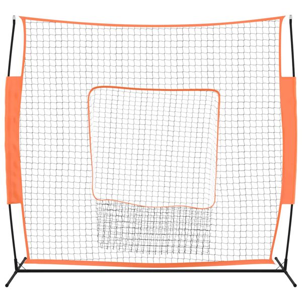 vidaXL Přenosná baseballová síť oranžová/černá 219x107x212cm ocel a PES