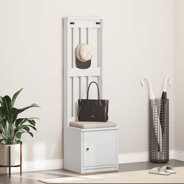 vidaXL Předsíňový strom SANDNES bílá 45x40x159,5 cm Borovicový masiv