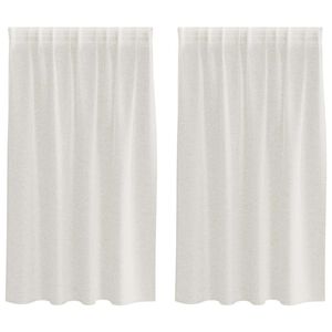 vidaXL Voile Z&aacute;clona se z&aacute;clonami 2 pcs Kr&eacute;mov&aacute; 140 x 140 cm Polyester