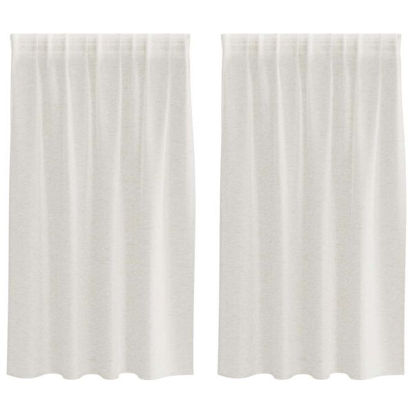 vidaXL Voile Z&aacute;clona se z&aacute;clonami 2 pcs Kr&eacute;mov&aacute; 140 x 140 cm Polyester