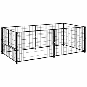vidaXL Ps&iacute; kotec čern&yacute; 200 x 100 x 70 cm ocel