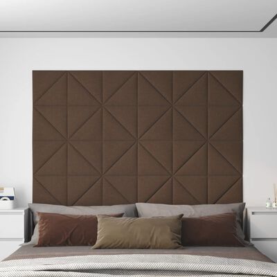 vidaXL Nástěnné panely 12 ks hnědé 30 x 30 cm textil 0,54 m²