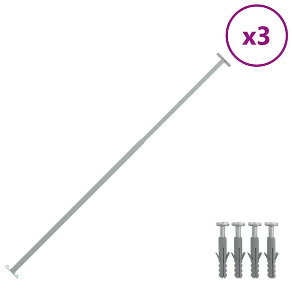 vidaXL Nastaviteln&aacute; bezpečnostn&iacute; z&aacute;brana na okno 3 ks 710&ndash;1 200 mm