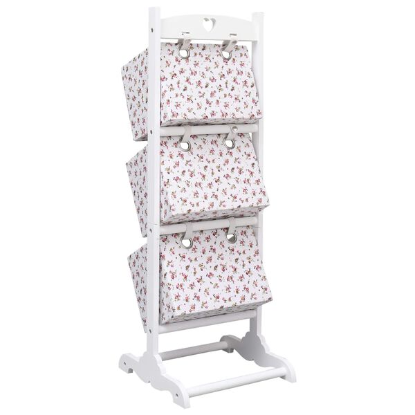 vidaXL Reg&aacute;l se 3 ko&scaron;&iacute;ky květovan&yacute; 35 x 35 x 102 cm dřevo