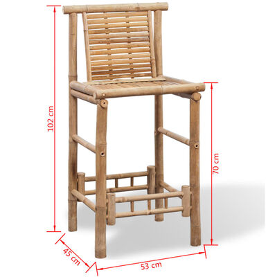 vidaXL Barové židle 2 ks bambus