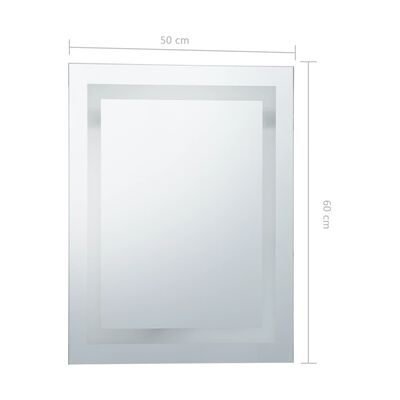 vidaXL Koupelnové zrcadlo s LED světly a dotykovým senzorem 50 x 60 cm