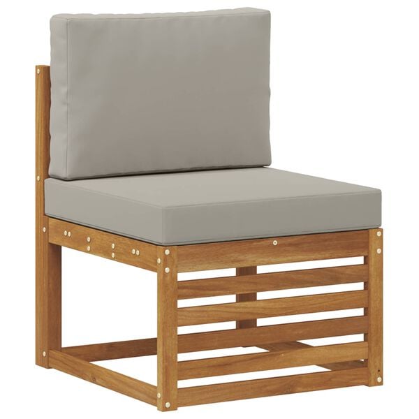 vidaXL Rohov&aacute; sofa sada s pol&scaron;t&aacute;řem 9 pcs Př&iacute;rodn&iacute; a světle &scaron;ed&aacute;