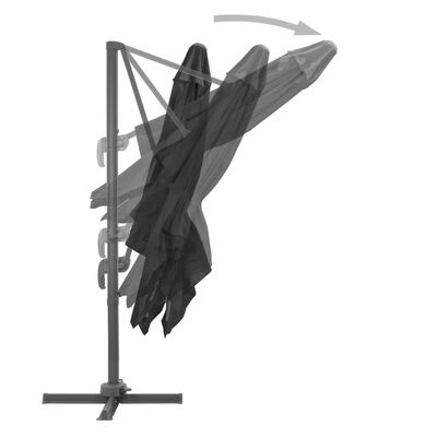vidaXL Konzolový slunečník s hliníkovou tyčí 3 x 3 m černý