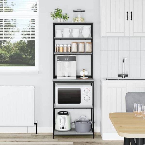 vidaXL Kuchyňsk&aacute; polička &Scaron;ed&aacute; Sonoma 60 x 40 x 168 cm kompozitn&iacute; dřevo