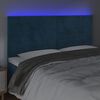 vidaXL Čelo postele s LED tmavě modr&eacute; 200x5x118/128 cm samet