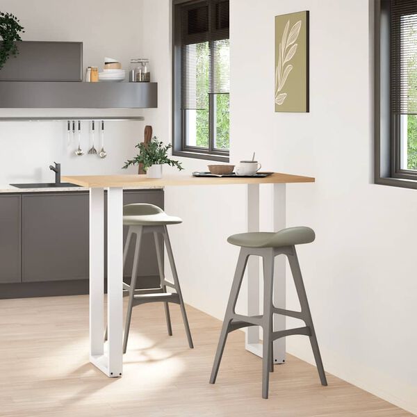 vidaXL Nohy barov&eacute;ho stolu ve tvaru U, 2 ks, b&iacute;l&eacute;, 40 x (110-111) cm, ocel