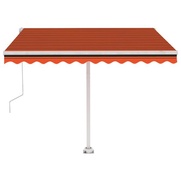 vidaXL Volně stoj&iacute;c&iacute; automatick&aacute; mark&yacute;za 300 x 250 cm oranžovo-hněd&aacute;