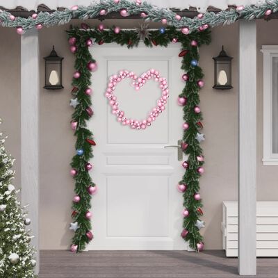 vidaXL Vánoční girlanda s koulemi růžová 175 cm polystyren