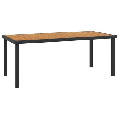 vidaXL Zahradní stůl hnědý 190 x 90 x 74,5 cm hliník a WPC