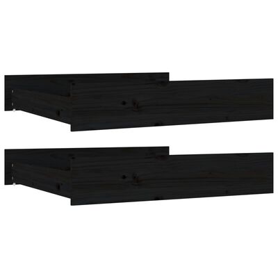 vidaXL Zásuvky pod postel 2 ks černé masivní borové dřevo