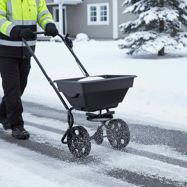 vidaXL Rozmetadlo Čern&yacute; 82 x 46 x 75 cm PVC a ocel