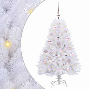 vidaXL Uměl&yacute; Skl&aacute;dac&iacute; V&aacute;nočn&iacute; Strom B&iacute;l&aacute; 120 cm PVC a ocel