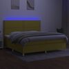 vidaXL Box spring postel s matrac&iacute; a LED zelen&aacute; 200x200 cm textil