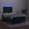 vidaXL Box spring postel s matrac&iacute; a LED tmavě zelen&aacute; 120x190 cm samet