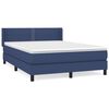 vidaXL Box spring postel s matrac&iacute; modr&aacute; 140x190 cm textil