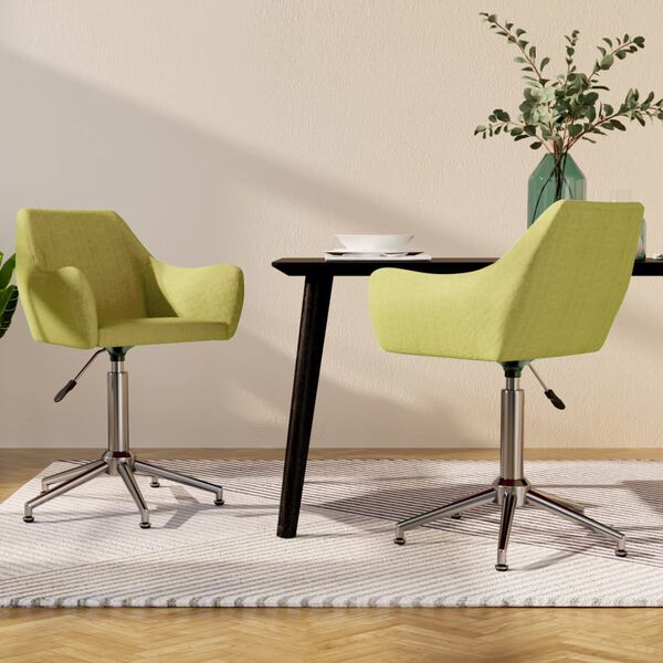 vidaXL Otočn&eacute; j&iacute;deln&iacute; židle 2 ks zelen&eacute; textil