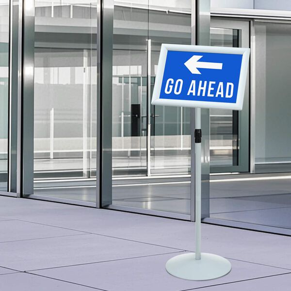 vidaXL Podstavcov&yacute; plak&aacute;tov&yacute; stojan Stř&iacute;brn&aacute; 33 x 33 x 126 cm