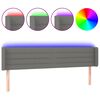 vidaXL Čelo postele s LED tmavě &scaron;ed&eacute; 183 x 16 x 78/88 cm textil