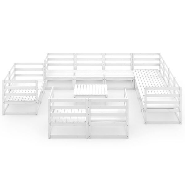 vidaXL 12d&iacute;ln&aacute; zahradn&iacute; sedac&iacute; souprava b&iacute;l&aacute; masivn&iacute; borovice