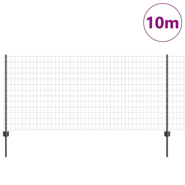 vidaXL Plot s sloupkem &Scaron;ed&aacute; 1 x 10 m Ocel a PVC