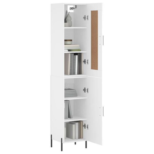 vidaXL Skř&iacute;ň highboard b&iacute;l&aacute; 34,5 x 34 x 180 cm kompozitn&iacute; dřevo