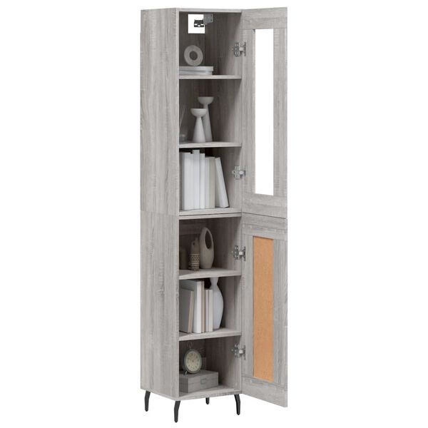 vidaXL Skř&iacute;ň highboard &scaron;ed&aacute; sonoma 34,5 x 34 x 180 cm kompozitn&iacute; dřevo