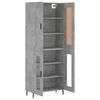 vidaXL Skř&iacute;ň highboard betonově &scaron;ed&aacute; 69,5x34x180 cm kompozitn&iacute; dřevo