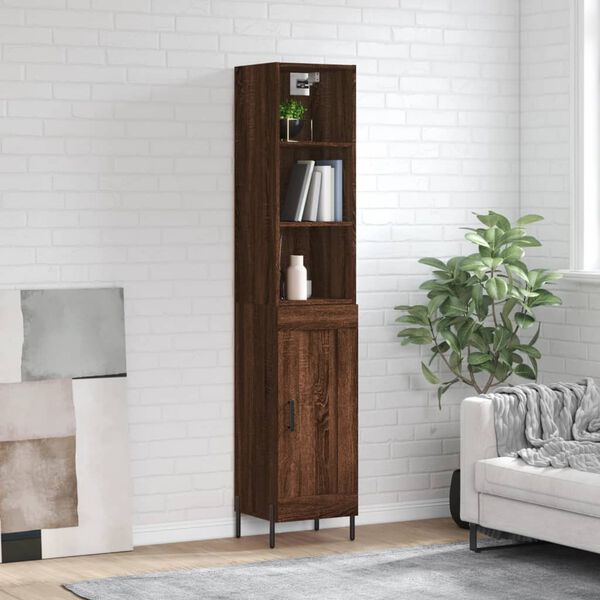 vidaXL Skř&iacute;ň highboard hněd&yacute; dub 34,5 x 34 x 180 cm kompozitn&iacute; dřevo
