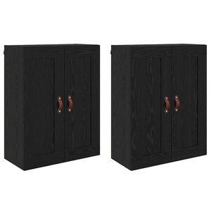 vidaXL N&aacute;stěnn&aacute; skř&iacute;ň N&aacute;stěnn&yacute; 2 pcs Čern&yacute; dub 69,5 x 34 x 90 cm