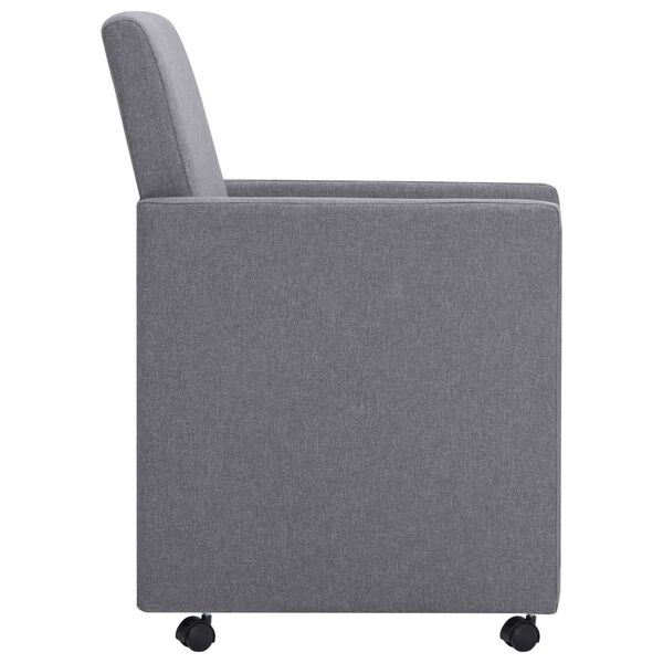 vidaXL J&iacute;deln&iacute; židle 2 ks světle &scaron;ed&eacute; textil