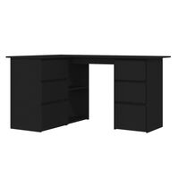 vidaXL Rohový psací stůl černý 145 x 100 x 76 cm dřevotříska