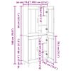 vidaXL Vysok&yacute; bufet Artisanov&yacute; dub 69,5 x 34 x 180 cm kompozitn&iacute; dřevo