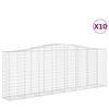 vidaXL Klenut&eacute; gabionov&eacute; ko&scaron;e 10ks 400x50x140/160cm pozinkovan&eacute; železo