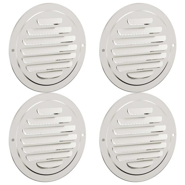 vidaXL Kryty vzduchov&yacute;ch ventil&aacute;torů 4 pcs Stř&iacute;brn&aacute; 80 mm