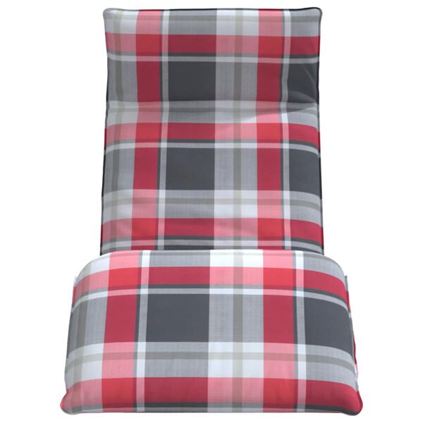 vidaXL Skl&aacute;dac&iacute; leh&aacute;tko, červen&yacute; kostkovan&yacute; vzor, 175x54x8,5 cm