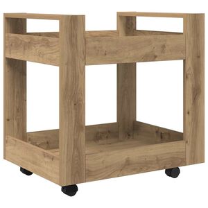 vidaXL Stůl na kolečk&aacute;ch Artisanov&yacute; dub 60 x 45 x 60 cm