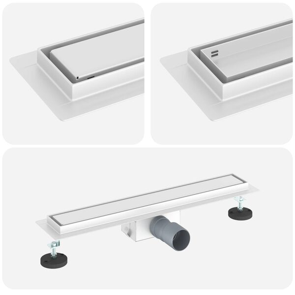 vidaXL 2 v 1 sprchov&yacute; odtok Stř&iacute;brn&aacute; 50 cm Nerezov&aacute; ocel 304