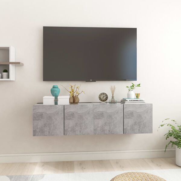 vidaXL Z&aacute;věsn&eacute; TV skř&iacute;ňky 2 ks betonově &scaron;ed&eacute; 60x30x30 cm