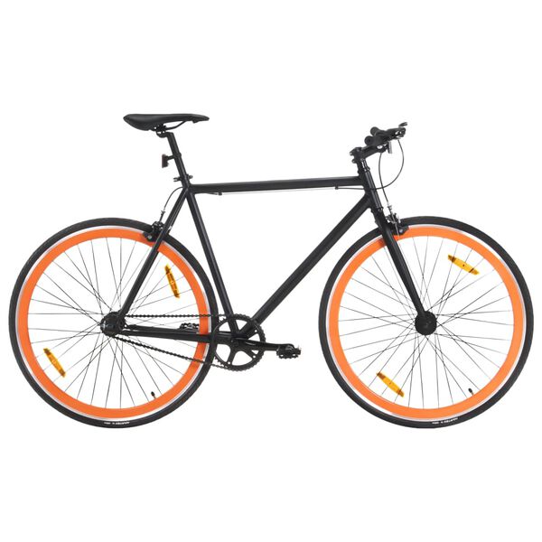 vidaXL Kolo s pevn&yacute;m převodem čern&eacute; a oranžov&eacute; 700c 51 cm