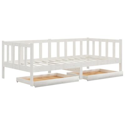 vidaXL Denní postel s matrací 90 x 200 cm bílá masivní borové dřevo