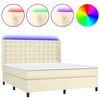 vidaXL Box spring postel s matrac&iacute; a LED kr&eacute;mov&aacute; 180x200cm uměl&aacute; kůže