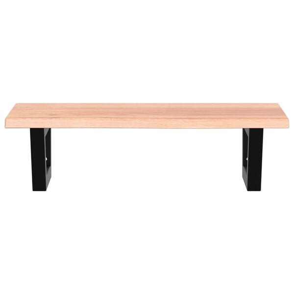 vidaXL Deska pod umyvadlo n&aacute;stěnn&aacute; ocel a masivn&iacute; dubov&eacute; dřevo