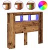 vidaXL Čelo postele s LED old wood 120x18,5x103,5 cm kompozitn&iacute; dřevo