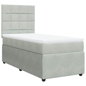 vidaXL Box spring postel s matrac&iacute; světle &scaron;ed&aacute; 80 x 200 cm samet